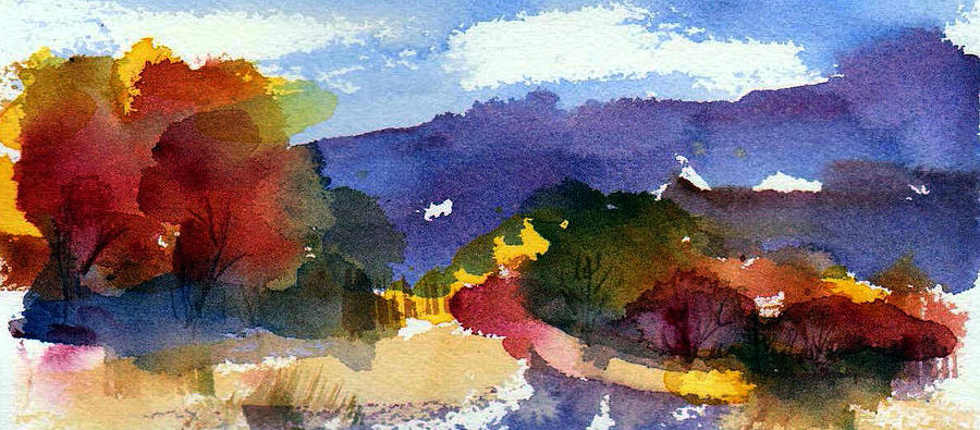 Mountain Autumn Painting by Anne Duke