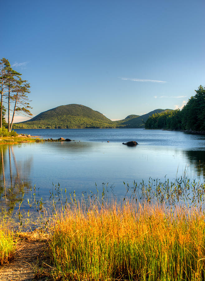 Mountain behind Lake Acadia National Park Photograph by Douglas Barnett ...