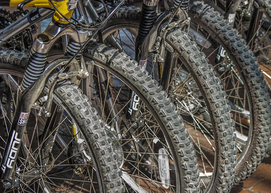 Mountain Bicycles and Tires Photograph by Randall Nyhof