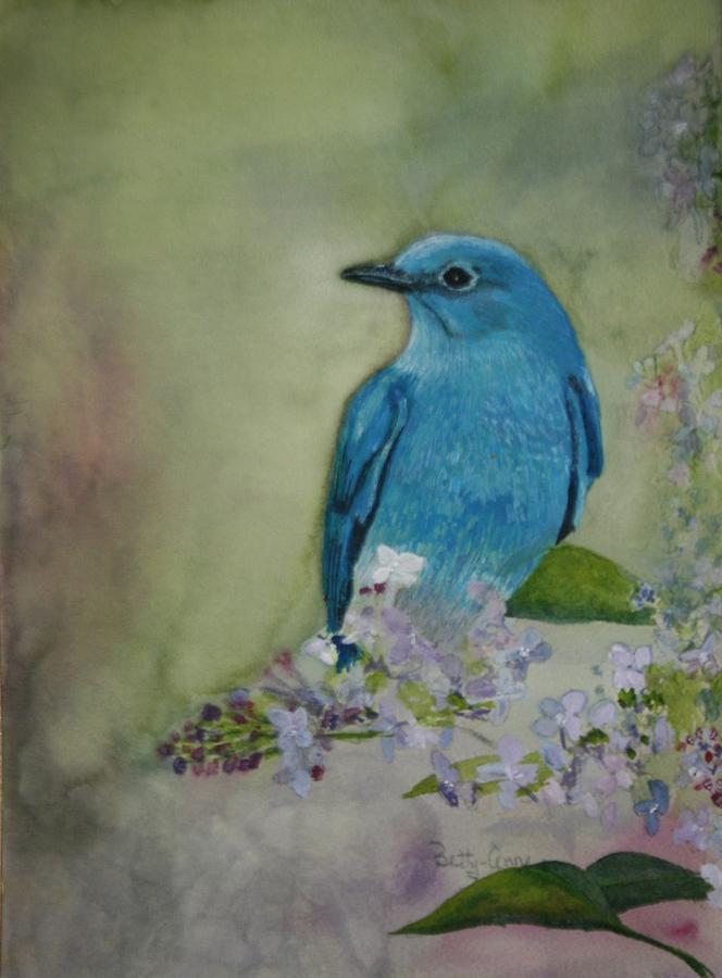 Mountain Bluebird Painting by Betty-Anne McDonald