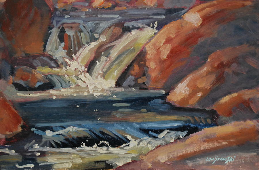 Rock Painting - Mountain Brook by Len Stomski
