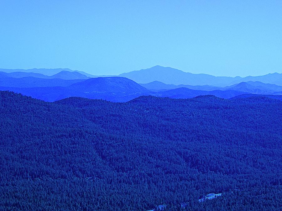 Mountain Range - Impression in Blue Photograph by Barbara Zahno