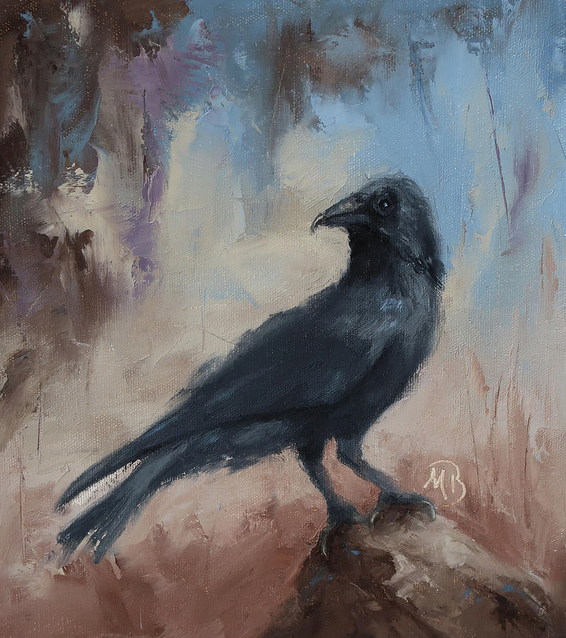 Mountain Crow Painting by Monica Burnette