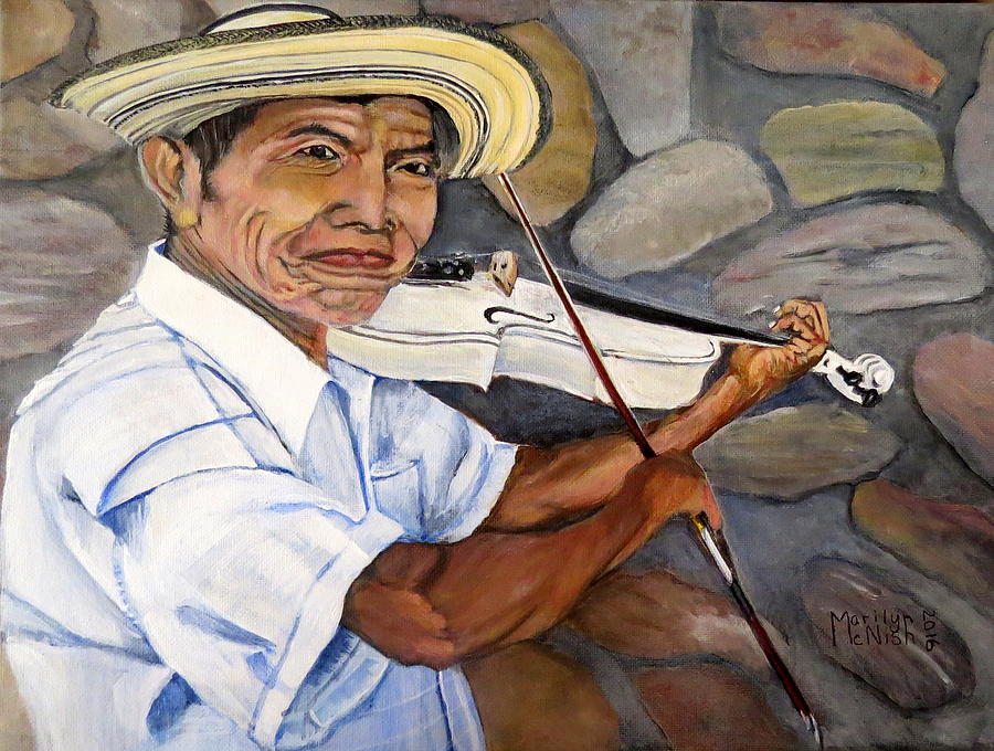 Mountain Fiddler Painting by Marilyn McNish