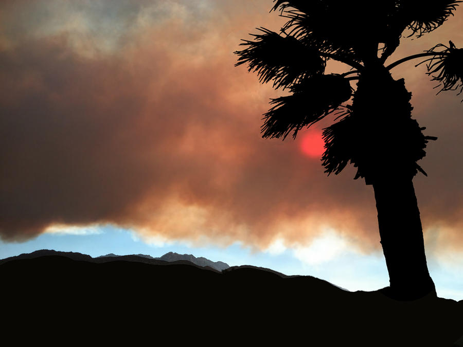 Palm Springs Photograph - Mountain Fire Sunset by Stan  Magnan