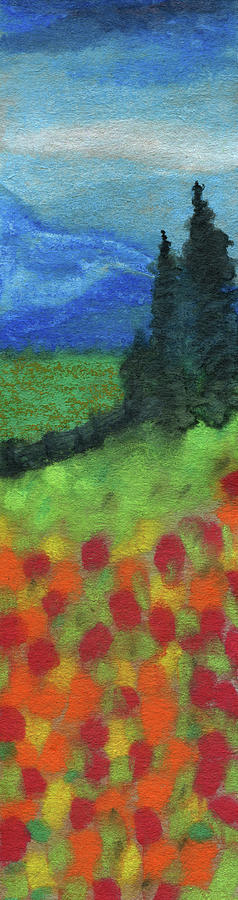 Mountain Flower Field Painting by R Kyllo