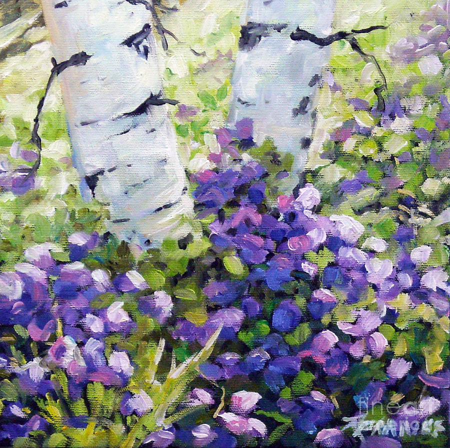 Mountain Flowers Painting by Richard T Pranke