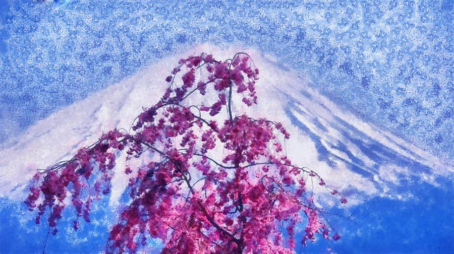 Mountain Fuji and Sakura Bloom. Spring Fantasy Photograph by Jenny Rainbow