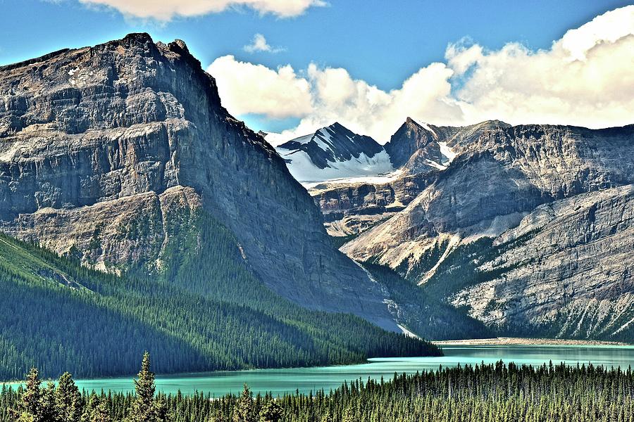 Banff National Park Photograph - Mountain Glacier and Lake  by Frozen in Time Fine Art Photography