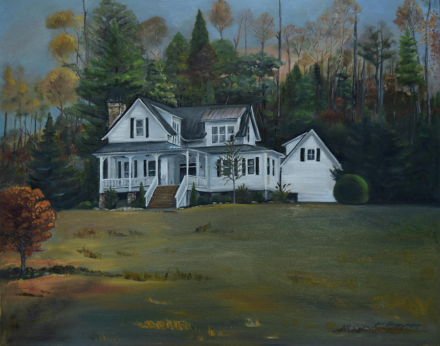 Mountain Home at Dusk Painting by Jan Dappen