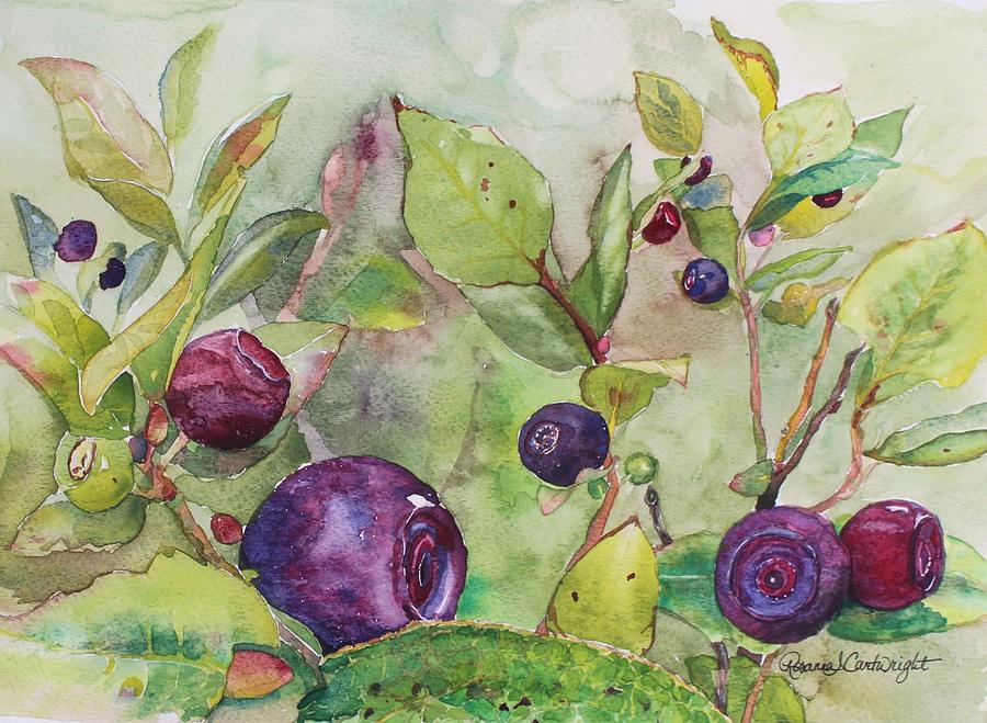 Mountain Huckleberry Patch Painting by Rosanna Cartwright
