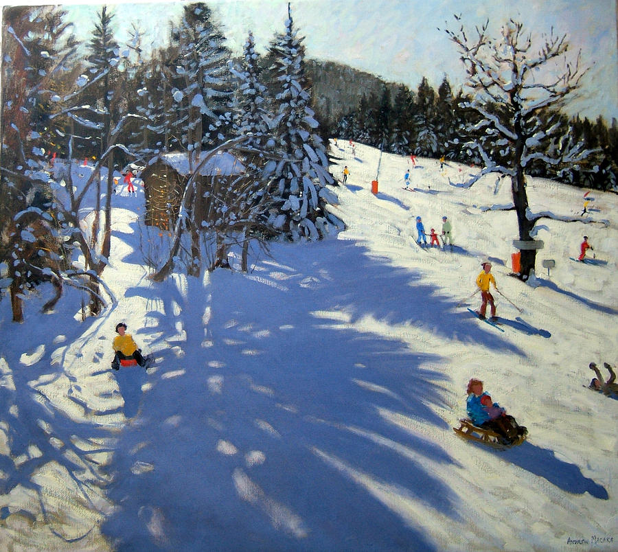 Winter Painting - Mountain hut by Andrew Macara