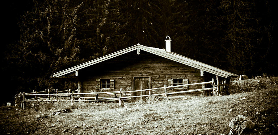 Barn Photograph - Mountain Hut by Frank Tschakert