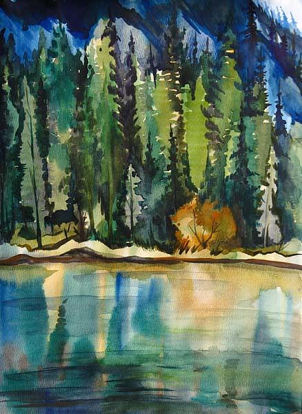 Nature Painting - Mountain Lake by Anna  Duyunova