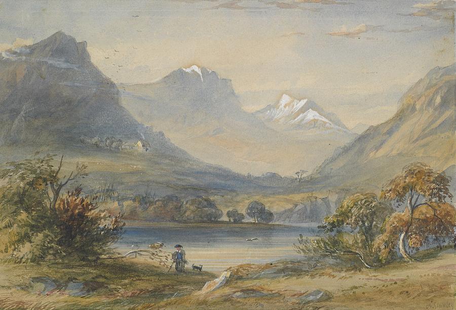 Mountain lake, by Archer Stanley Painting by Celestial Images
