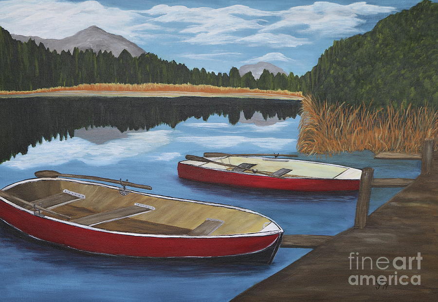 Mountain Lake Painting by Christiane Schulze Art And Photography
