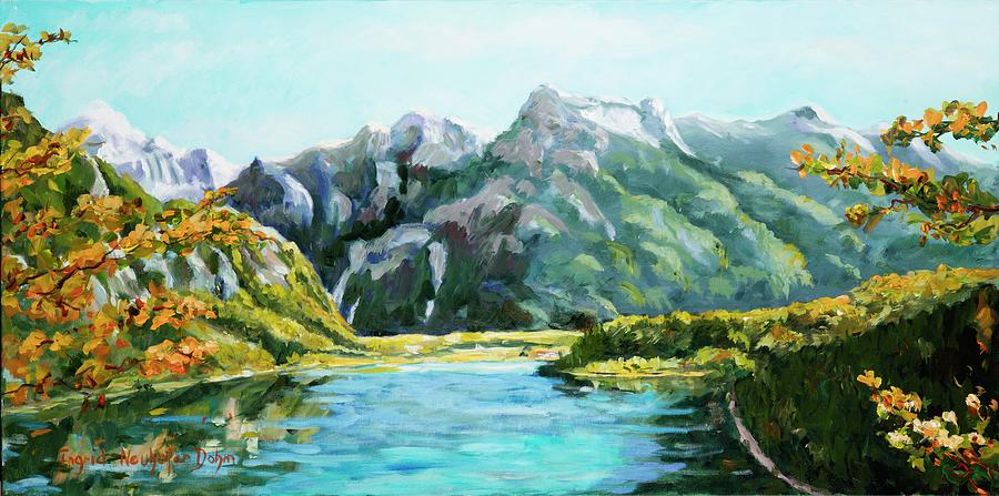 Mountain Lake Painting by Ingrid Dohm