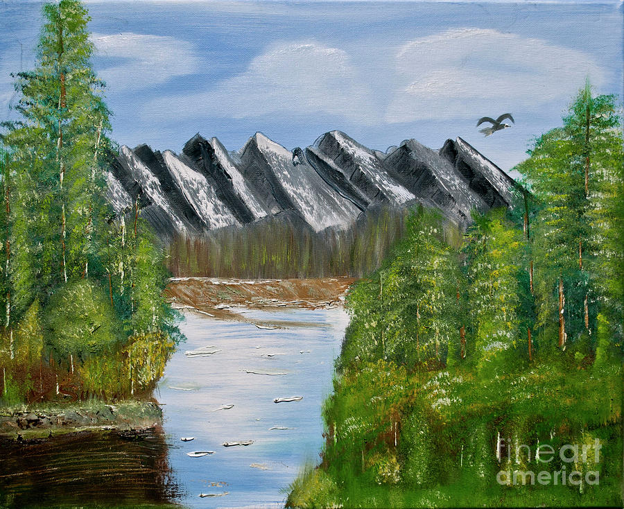 Mountain Lake Painting by Joseph Summa
