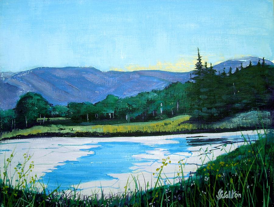 Mountain Lake Painting by Judy Fischer Walton