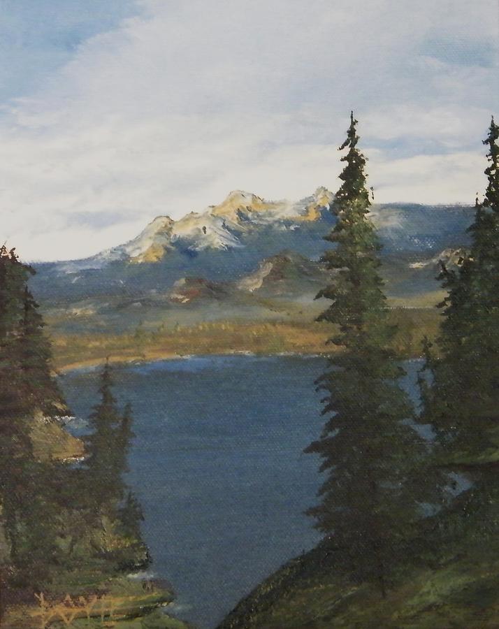 Mountain Lake Painting by Larry Doyle