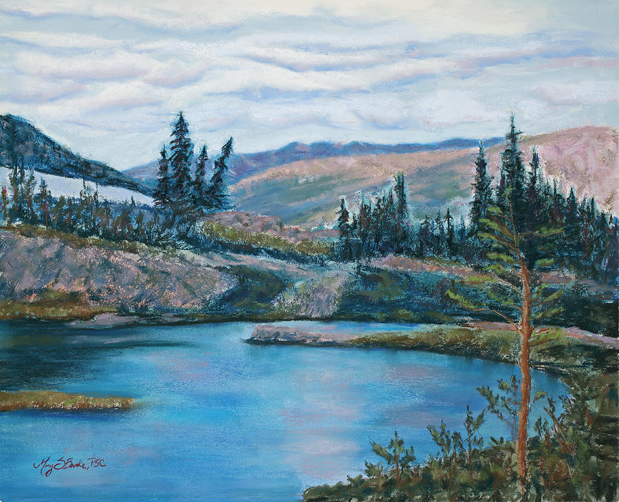 Tree Painting - Mountain Lake by Mary Benke