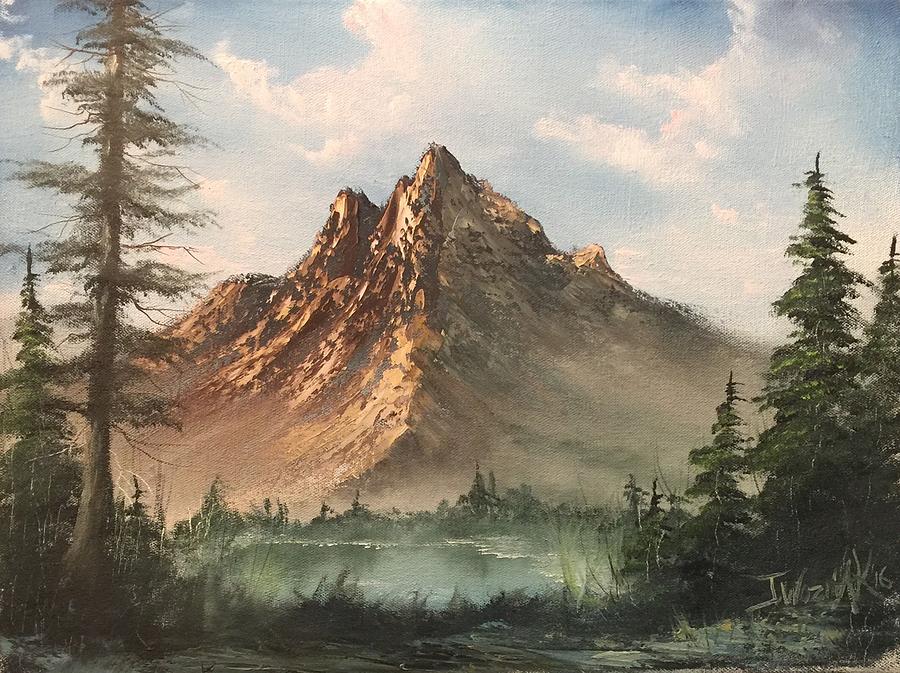 Mountain lake  Painting by Justin Wozniak