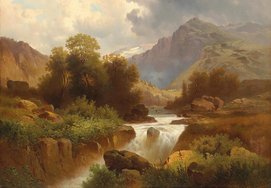 Mountain landscape Painting by Celestial Images