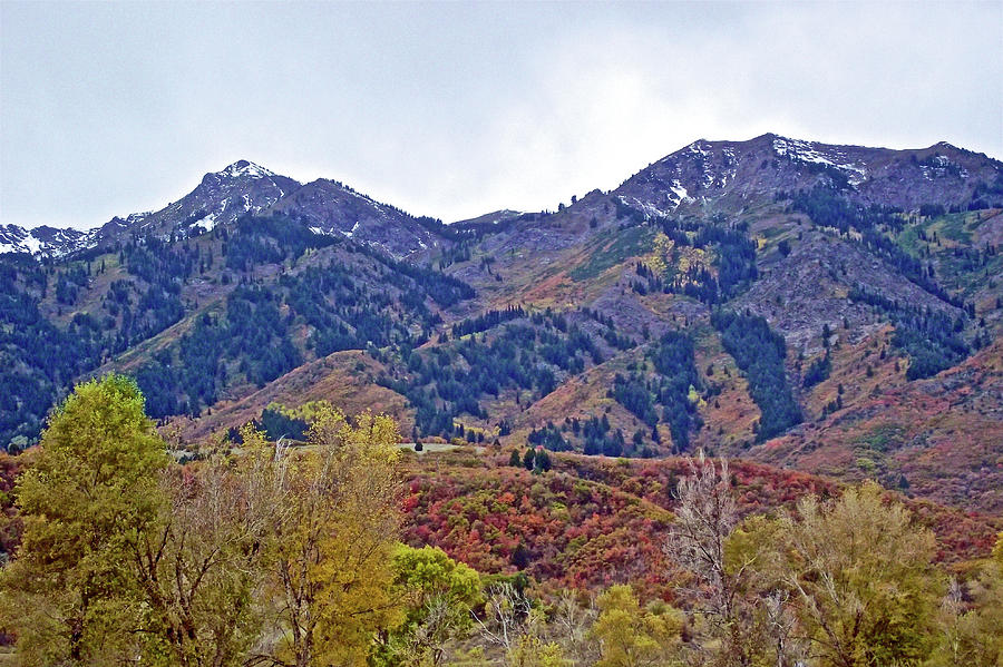 Mountain Landscape in Autumn at Rest Stop on I 84, Utah Photograph by Ruth Hager