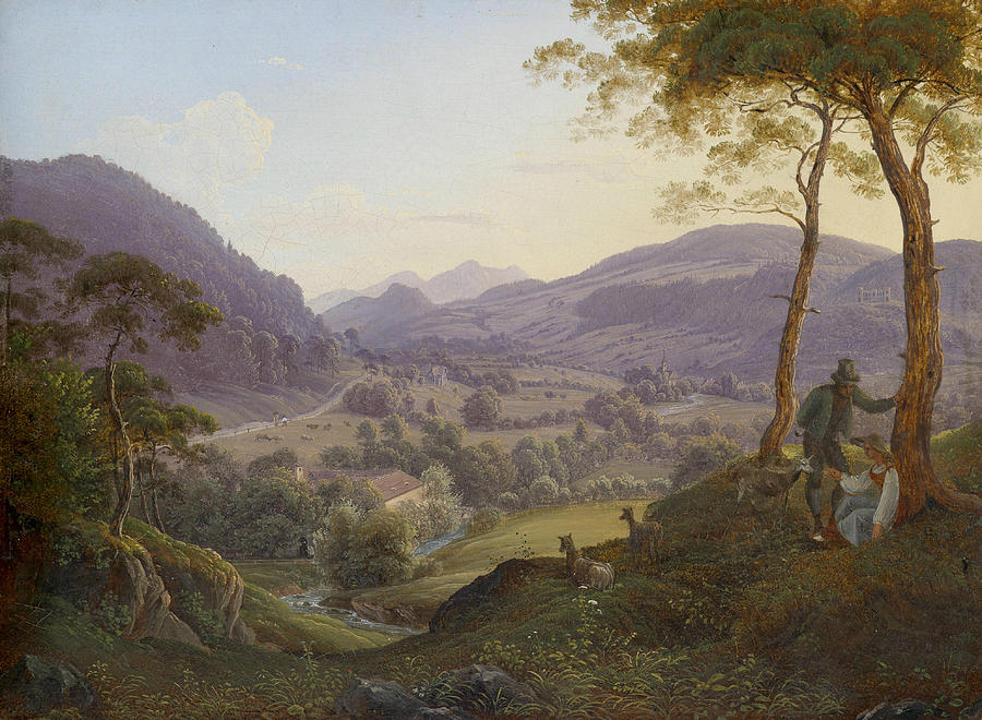 Mountain landscape near Salzburg Painting by Franz Ludwig Catel