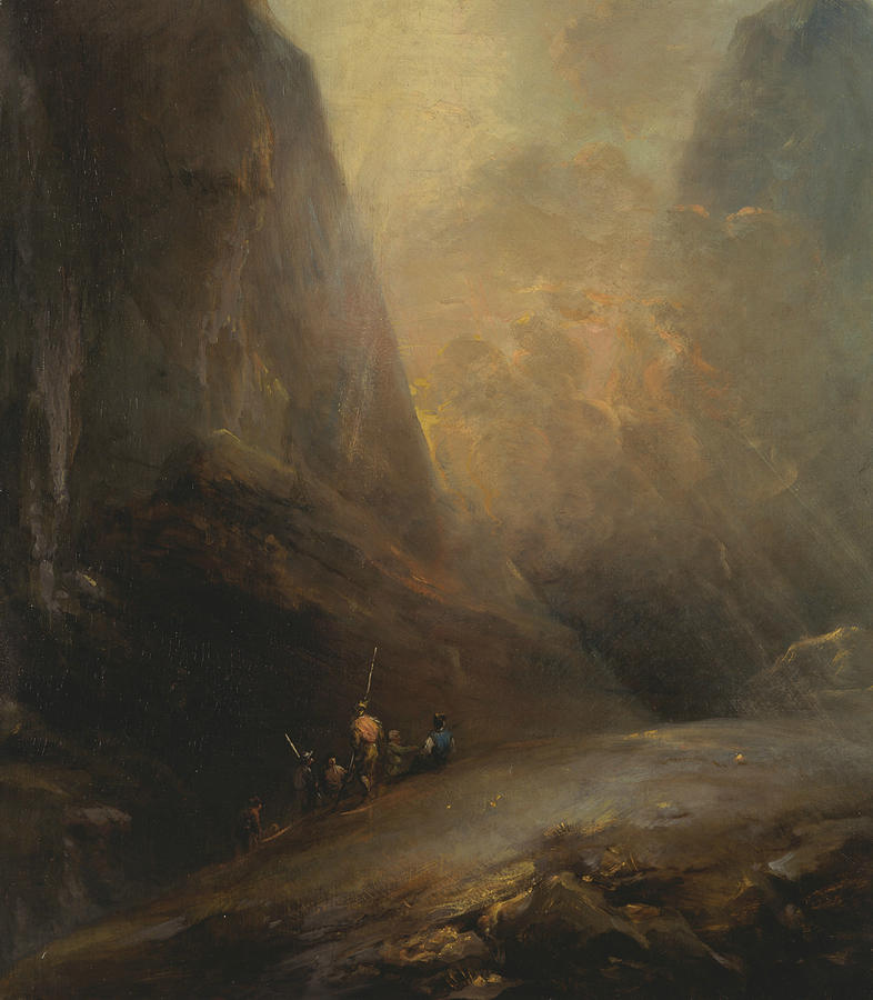 Mountain Landscape with Banditti Painting by Elias Martin
