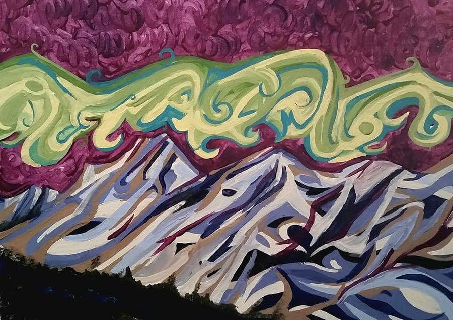 Mountain lights Painting by Carole Hutchison