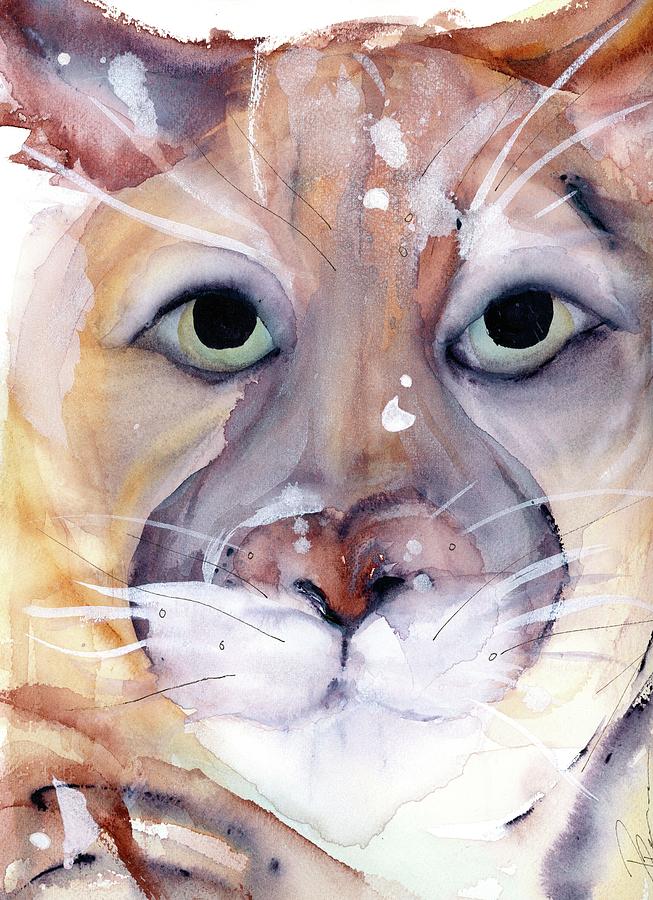 Mountain Lion Painting by Dawn Derman