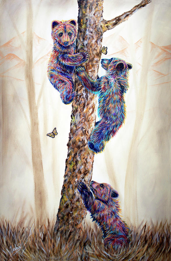 Bear Painting - Mountain Living 1 by Teshia Art