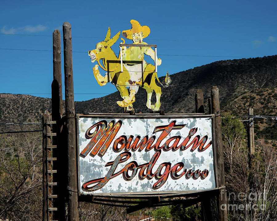 Mountain Lodge Sign Photograph by Stephen Whalen