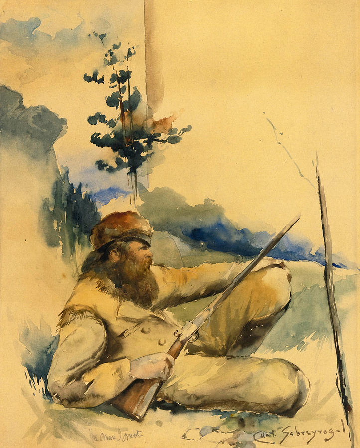 Mountain Man Drawing by Charles Schreyvogel