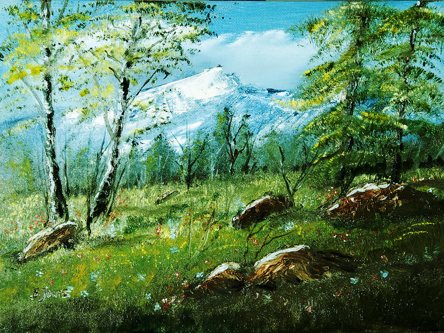 Mountain Meadow Painting by Barry Jones