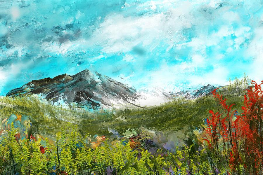 Mountain Meadow Digital Art by David Lane
