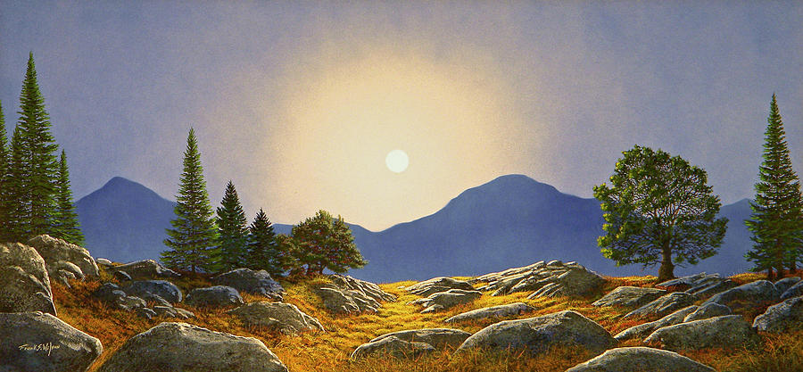 Mountain Painting - Mountain Meadow In Moonlight by Frank Wilson