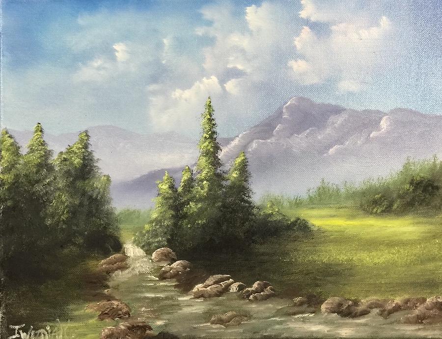 Mountain meadow Painting by Justin Wozniak
