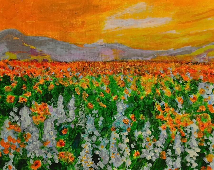Mountain Meadow Painting by K C Lynch