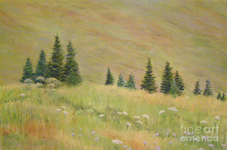 Mountain Meadow Painting by Lynn Quinn