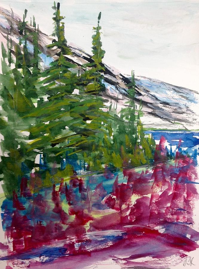Mountain Meadow Wash Painting by Desmond Raymond