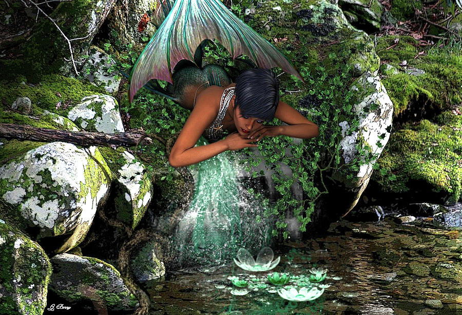 Mermaid Mixed Media - Mountain Mermaid by Gayle Berry