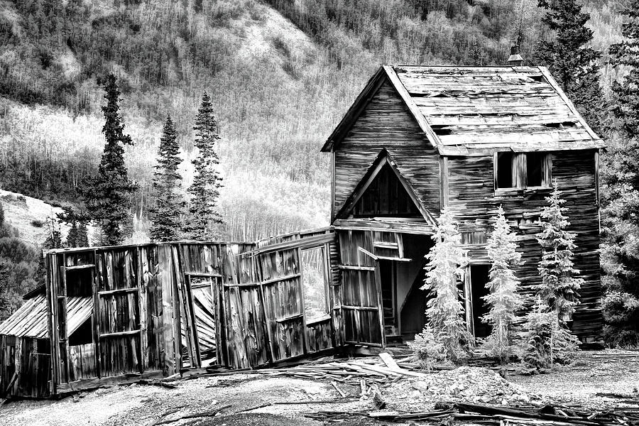 Mountain Mine BW Photograph by Lana Trussell