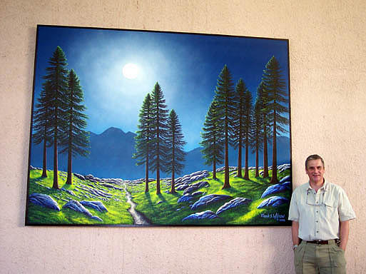 Mountain Moonglow Mural winner of the 2005 COBA Peoples Choice Award  Painting by Frank Wilson