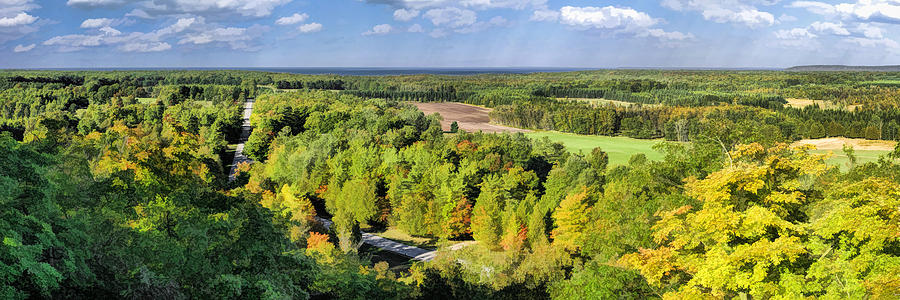 Mountain Park Lookout Panorama on Washington Island Door County Painting by Christopher Arndt