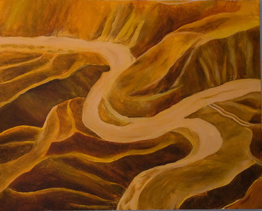 Mountain Pass Painting by Julia Collard