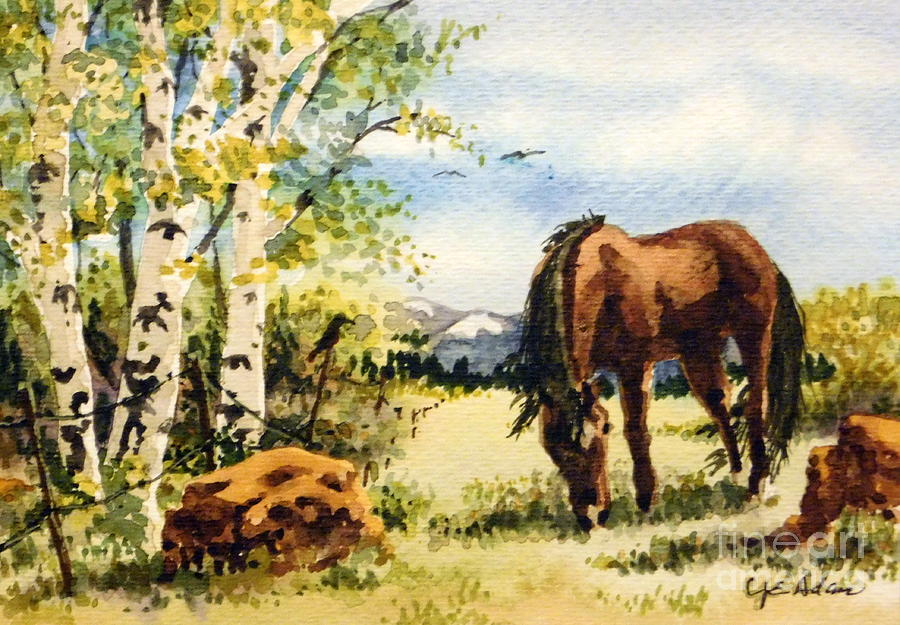Mountain Pasture Painting by Cheryl Emerson Adams
