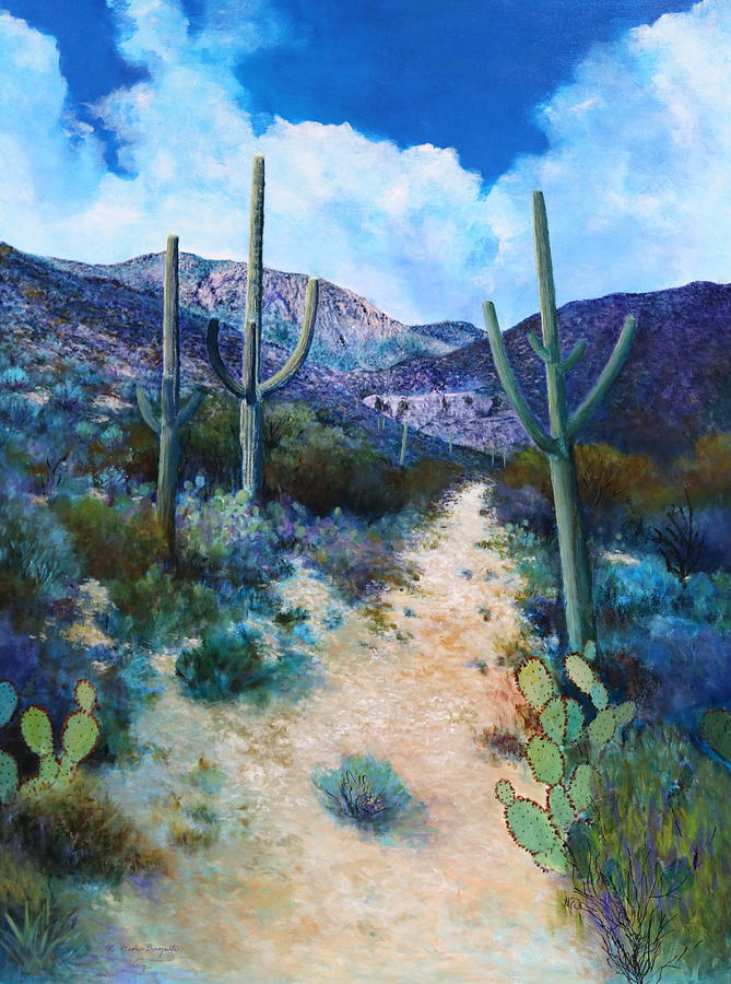 Mountain path acrylic Painting by M Diane Bonaparte