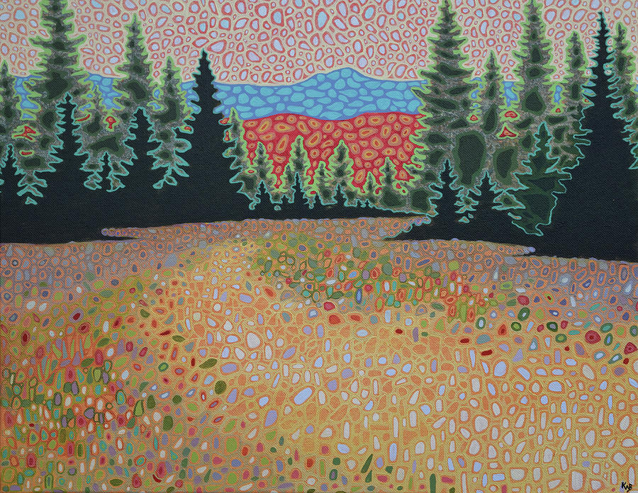 Mountain Pines 2 Painting by Karen Williams-Brusubardis